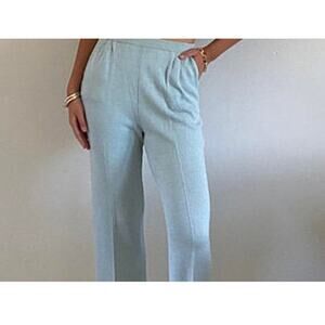 St.Johns Collection Knit Trouser Pants size 14 - light blue